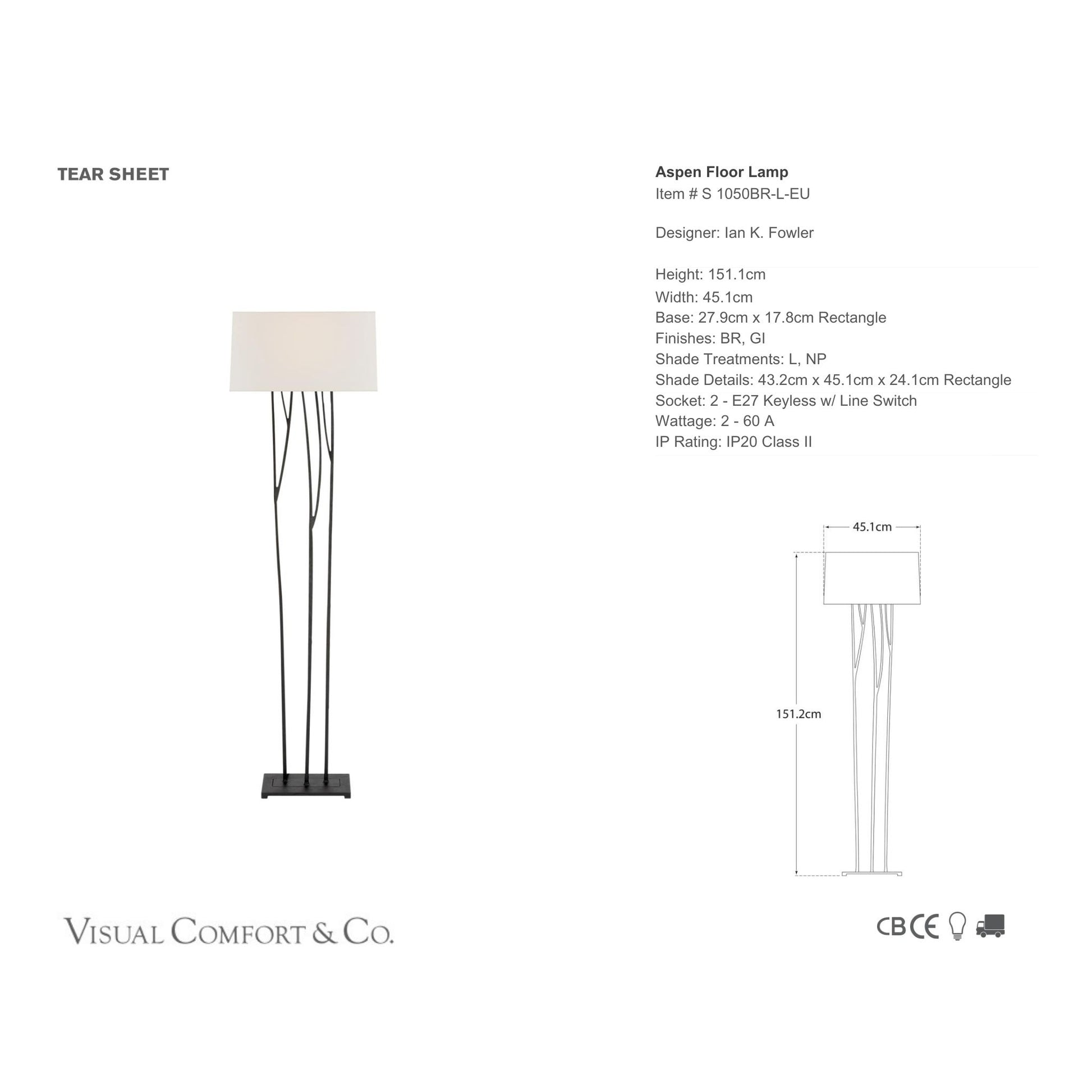 Ian K. Fowler Aspen Floor Lamp - Black Rust Floor Lamp Bloomingdales Lighting