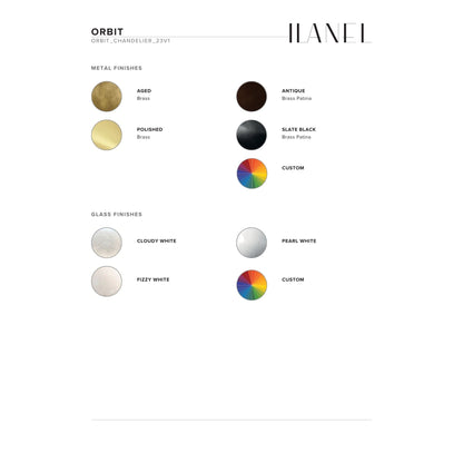Orbit 9-Arm Glass Sphere Chandelier Chandelier ILANEL
