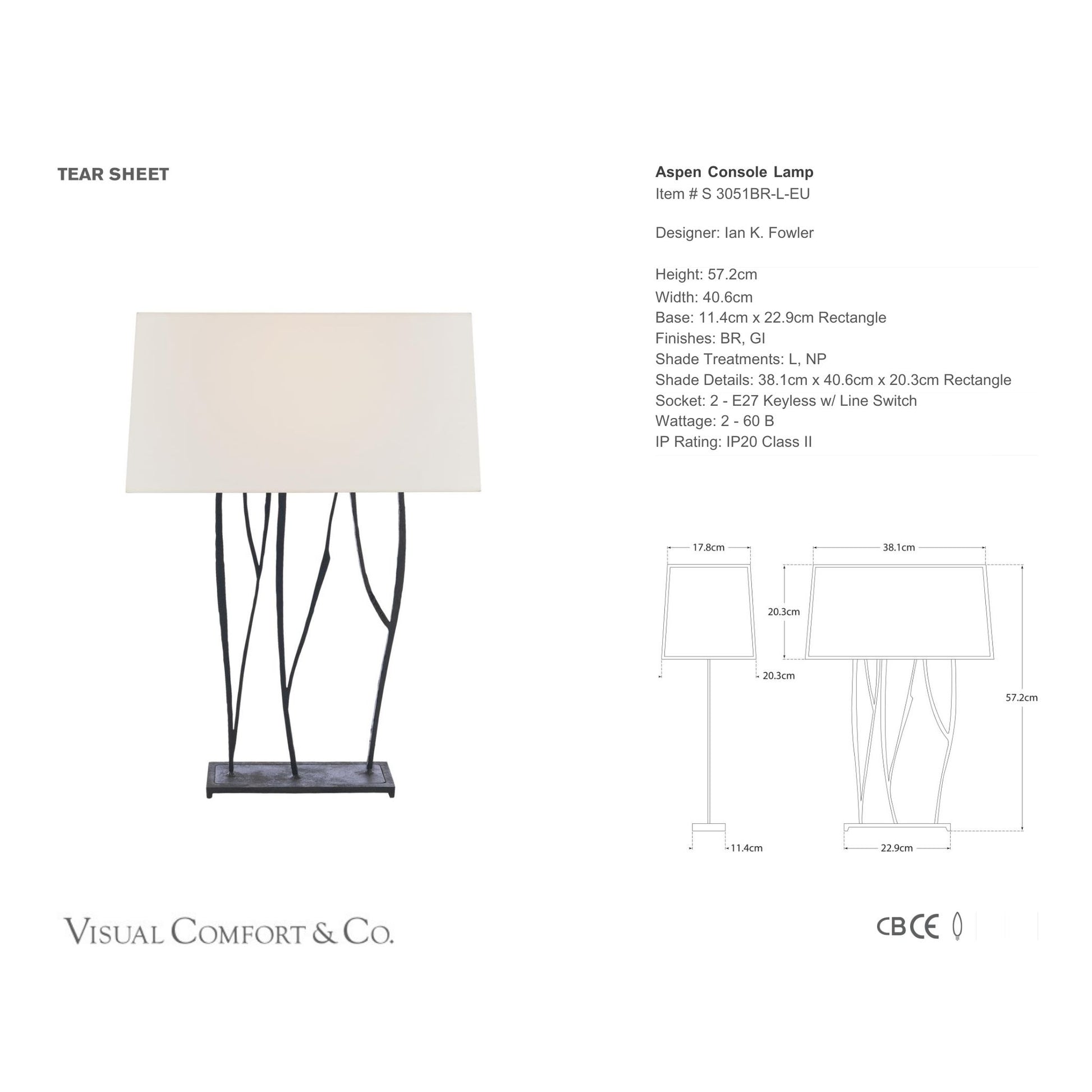 Ian K. Fowler Aspen Tree Branch Console Lamp - Black Rust Table Lamp Bloomingdales Lighting