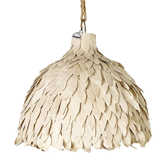 Adjua Cotton Leaf Pendant Light Pendant Light Bisque Interiors
