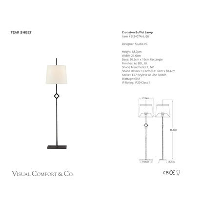 Studio VC Cranston Buffet Table Lamp - Aged Iron Table Lamp Bloomingdales Lighting   