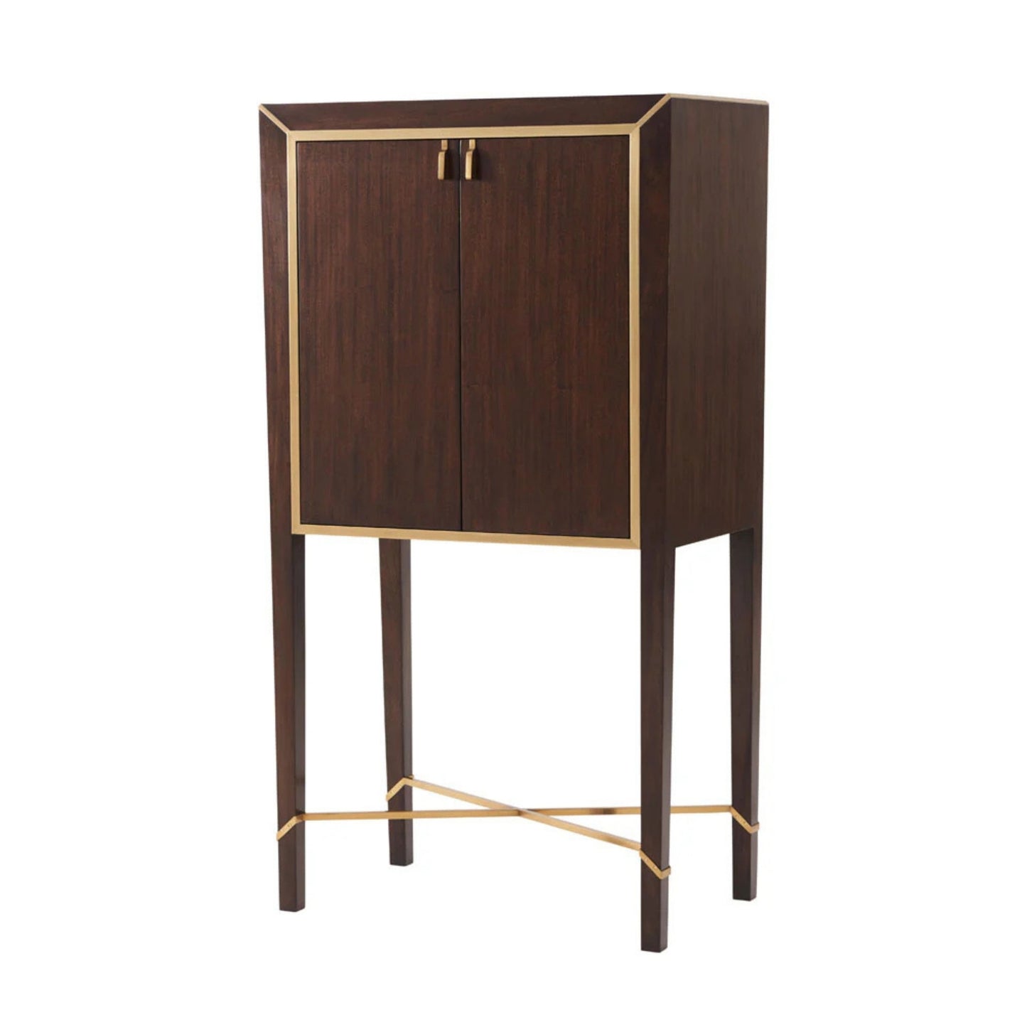 Avenue Montaigne Romeo Mahogany LED Cabinet - Brass Cabinet Bloomingdales