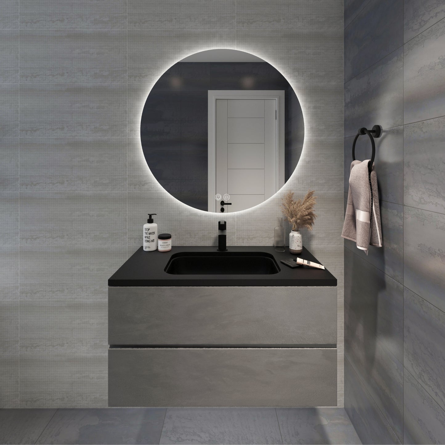 Circo Frameless Round LED Bathroom Mirror Mirror Lumixe 600mm Standard