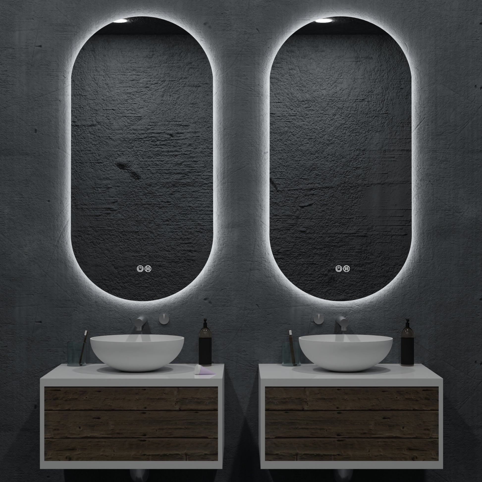 Orvis Frameless Oval LED Bathroom Mirror Mirror Lumixe 900 x 450mm Standard