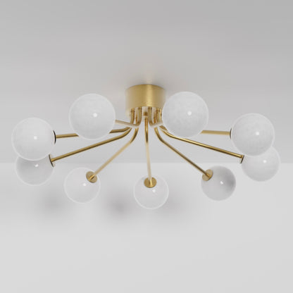 Orbit 9-Arm Glass Sphere Chandelier Chandelier ILANEL Cloudy