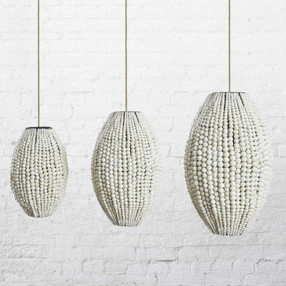 Barrel Handmade Clay Beaded Pendant Light Pendant Light Klaylife Gunmetal Medium