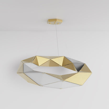 Supernova Shard Round Pendant Light Pendant Light ILANEL Brushed Gold
