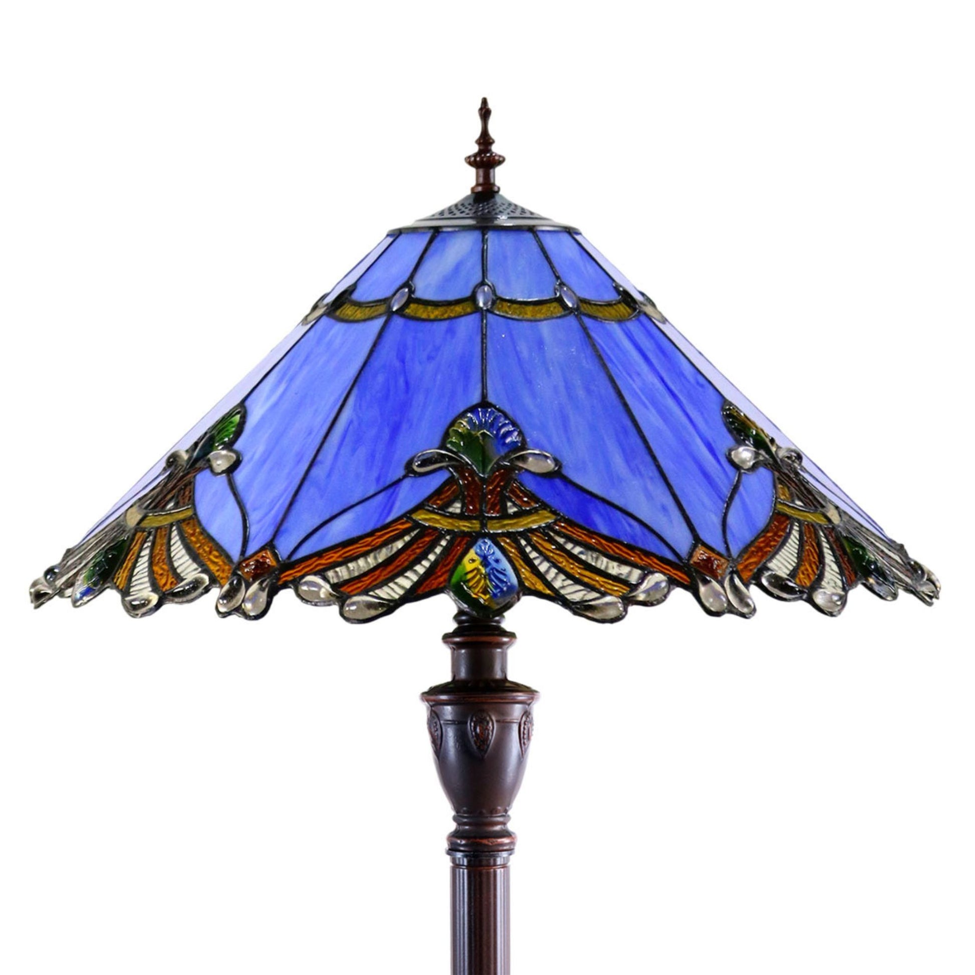 Benita Periwinkle Stained Glass Floor Lamp Floor Lamp G&G Bros