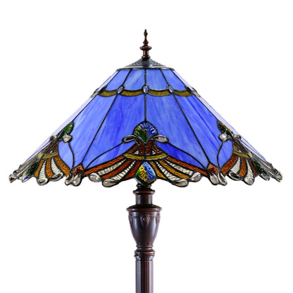 Benita Periwinkle Stained Glass Floor Lamp Floor Lamp G&G Bros