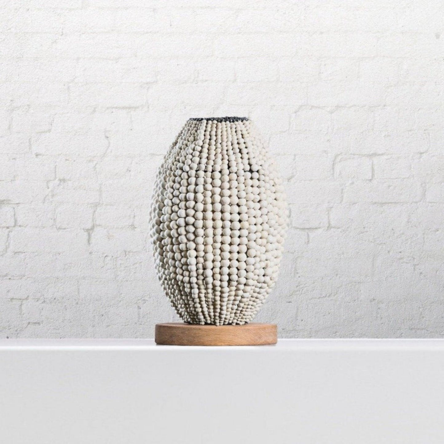 Barrel Handmade Clay Table Lamp Table Lamp Klaylife White