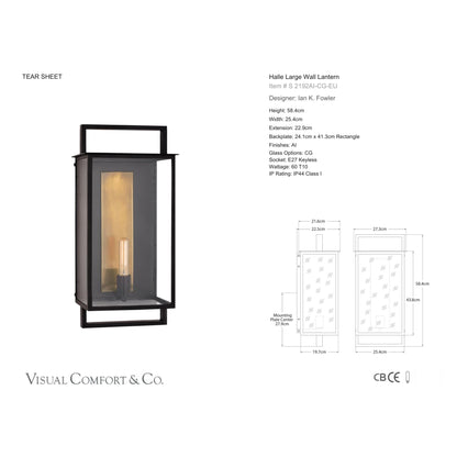 Ian K. Fowler Halle Large Wall Lantern Light - Aged Iron Wall Light Bloomingdales Lighting
