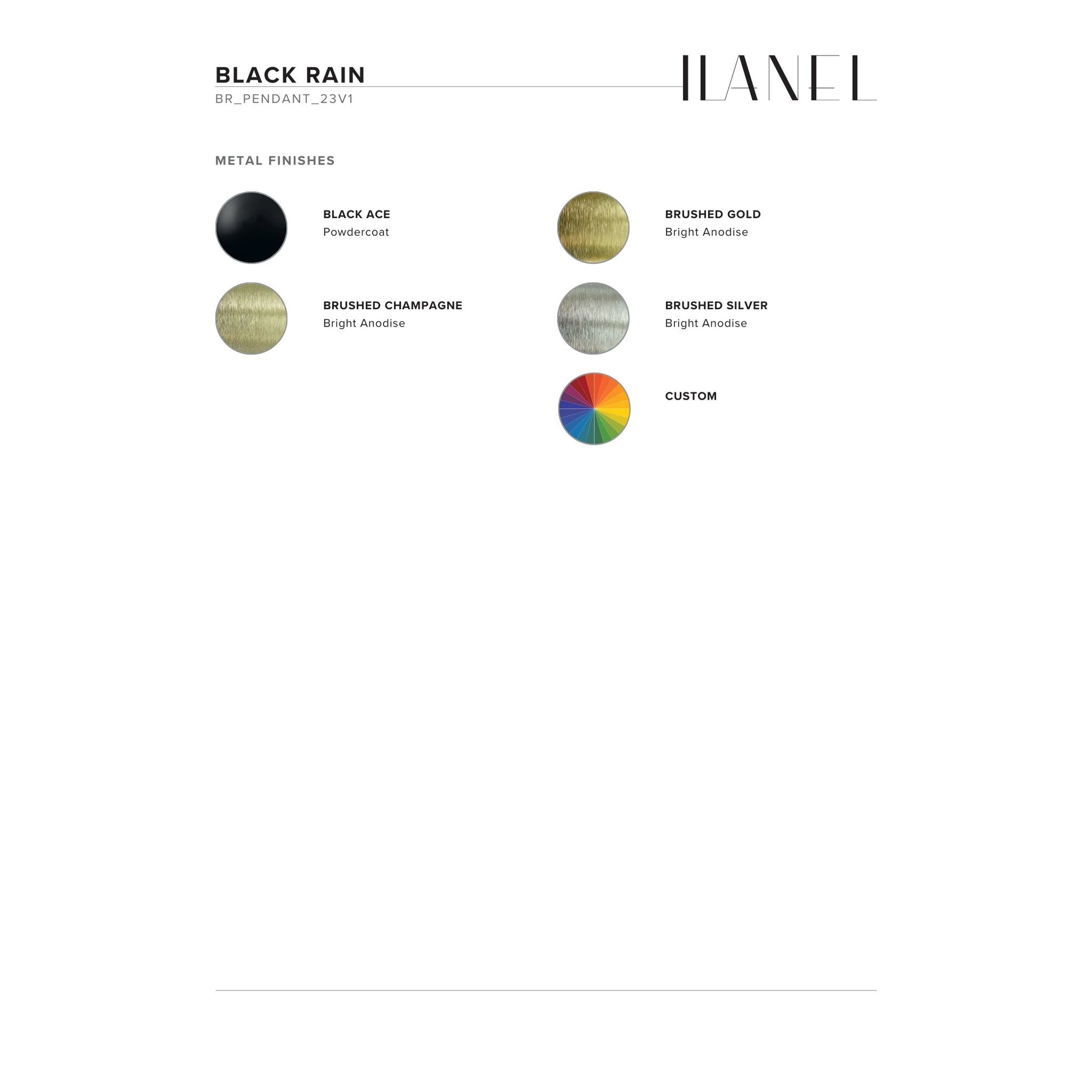 Black Rain Single Pendant Light Pendant Light ILANEL