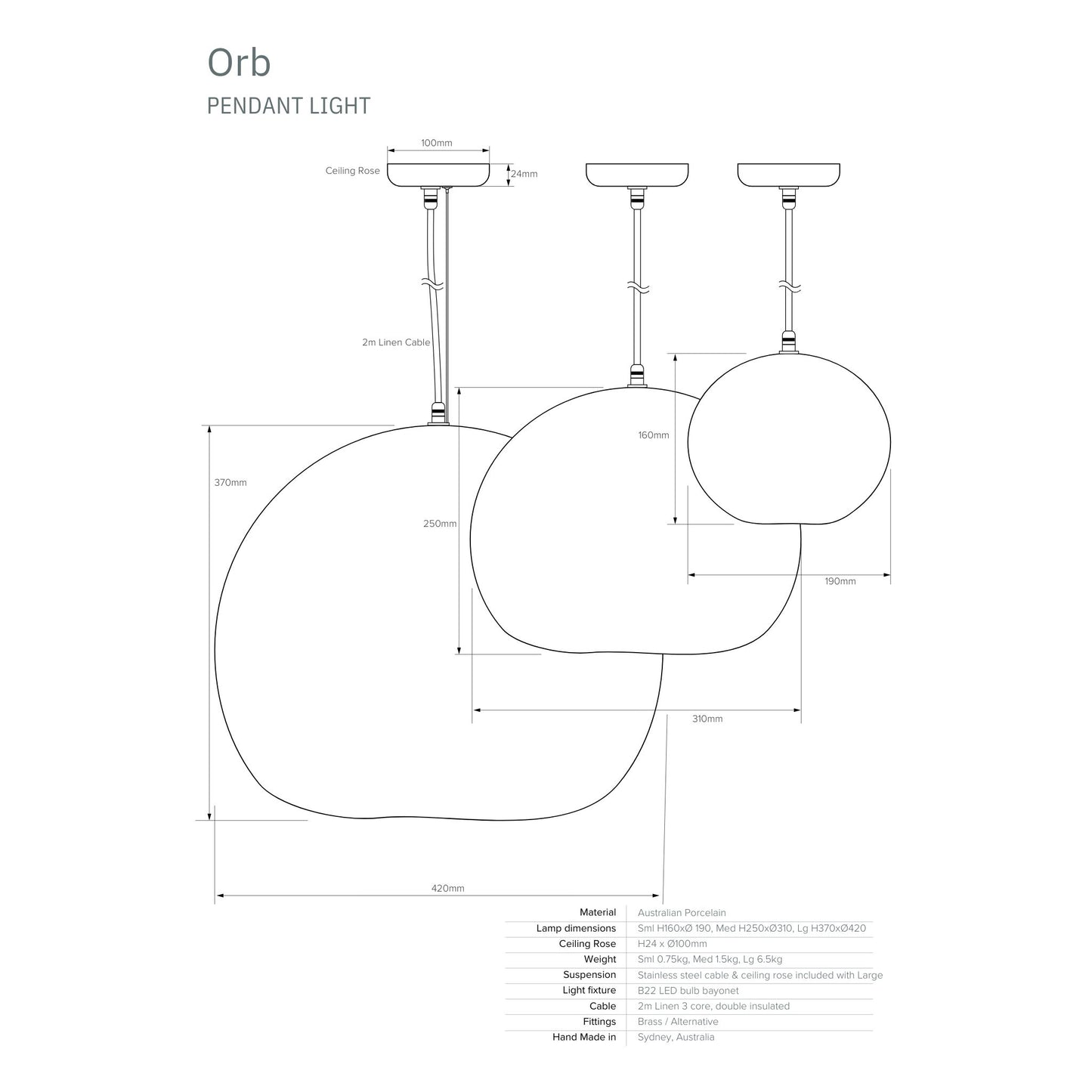Orb Medium Ceramic Pendant Light Pendant Light Studio Enti