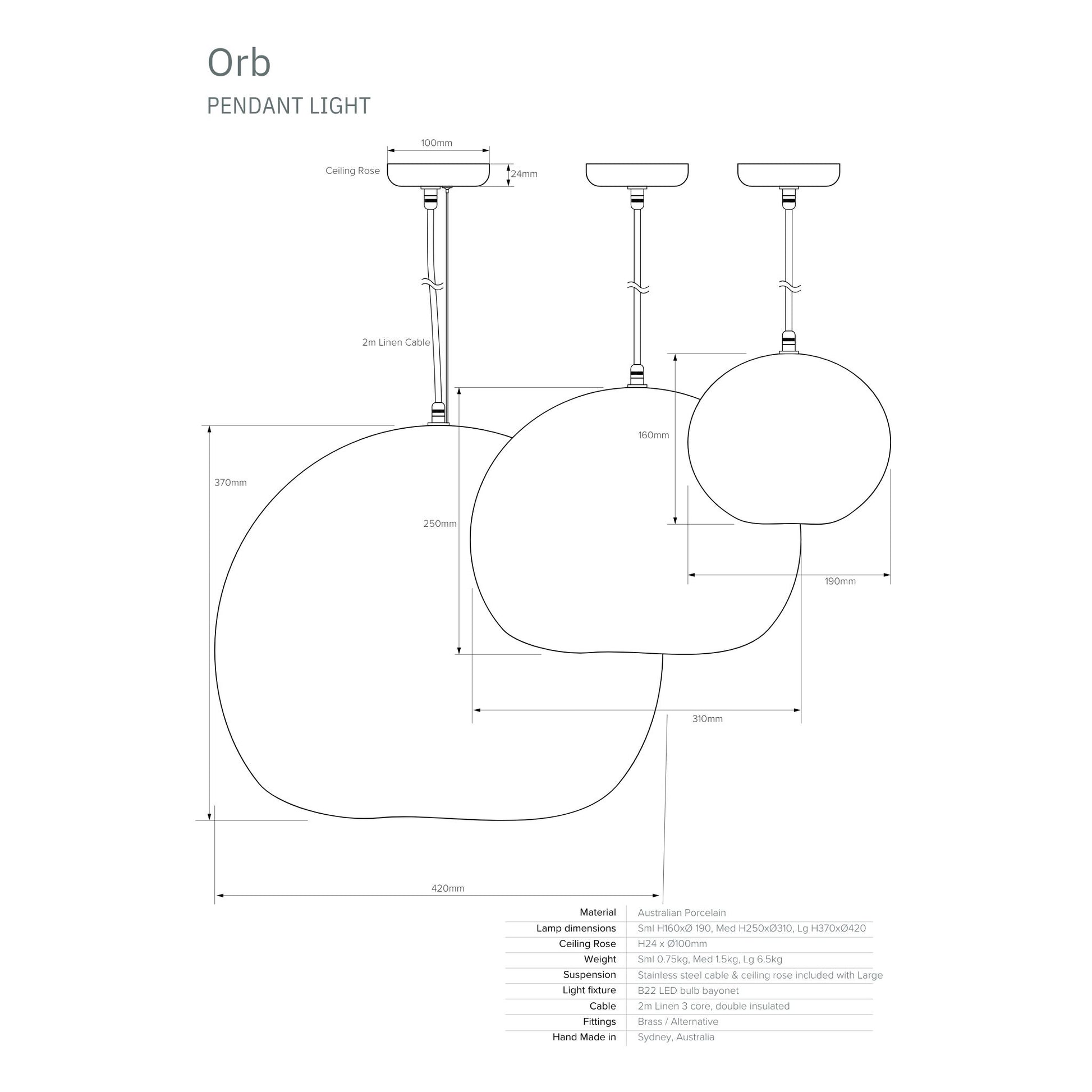 Orb Medium Ceramic Pendant Light Pendant Light Studio Enti