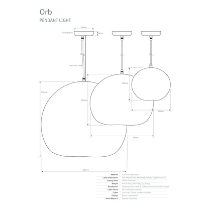 Orb Medium Ceramic Pendant Light Pendant Light Studio Enti