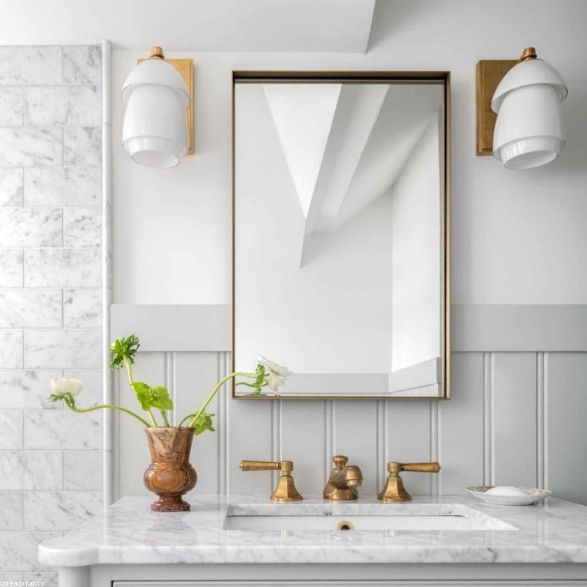 Thomas O'Brien Whitman Small Glass Wall Sconce - Brass Wall Light Bloomingdales Lighting