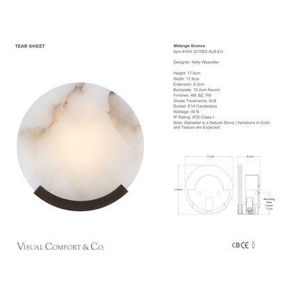 Kelly Wearstler Melange Alabaster Round Wall Sconce Wall Light Bloomingdales Lighting