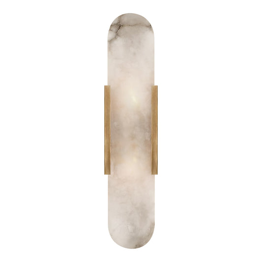 Kelly Wearstler Melange Elongated 20" Alabaster Wall Sconce Wall Light Bloomingdales Lighting Brass 20" Globes