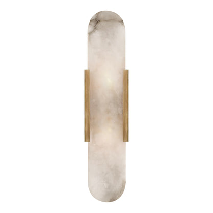 Kelly Wearstler LED Melange Elongated 20" Alabaster Wall Sconce Wall Light Bloomingdales Lighting Brass 20" Globes