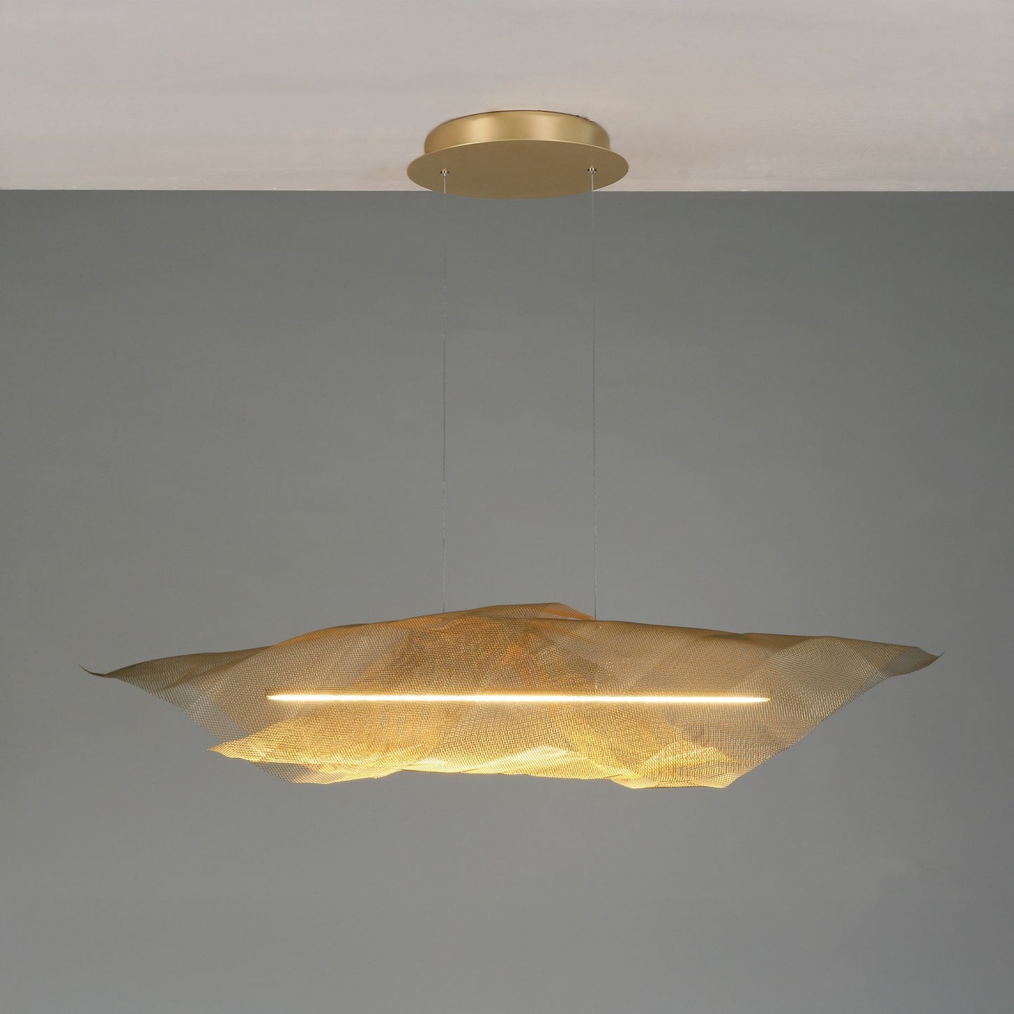 Juan Orts Aura Steel Mesh Pendant Light - Hand Painted Gold