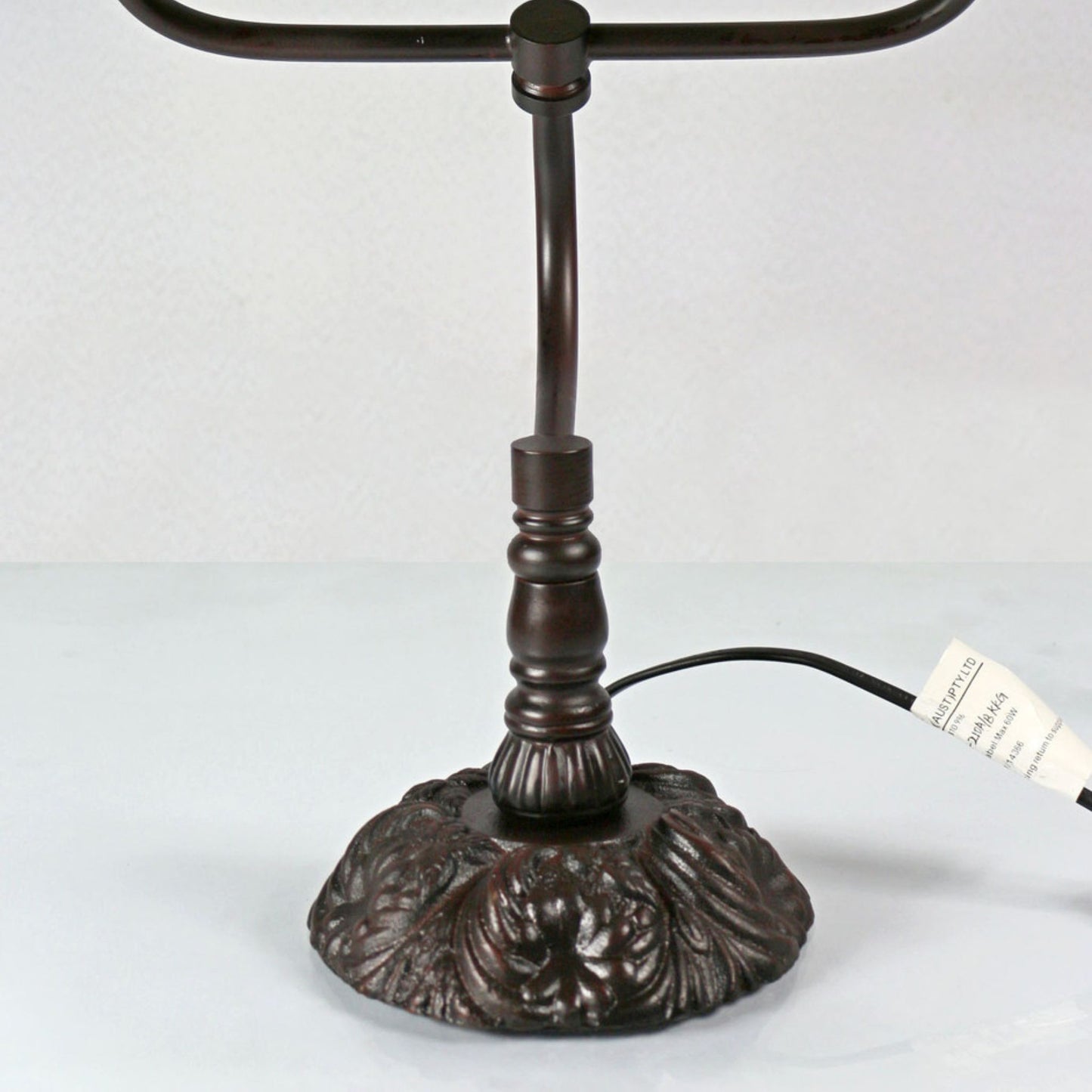 Red Camellia Bankers Stained Glass Table Lamp Table Lamp G&G Bros