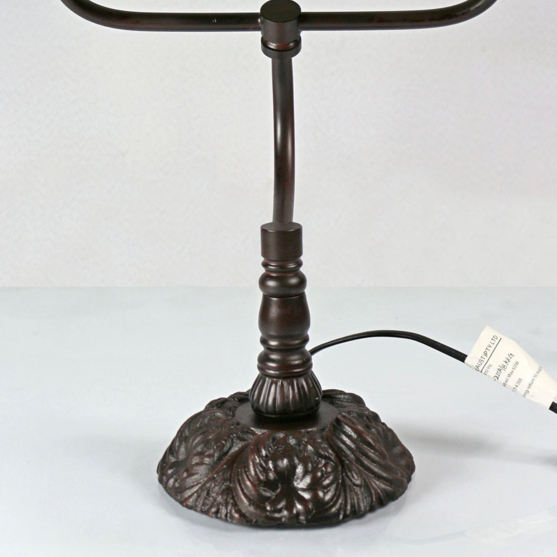 Red Camellia Bankers Stained Glass Table Lamp Table Lamp G&G Bros