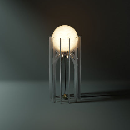 Stella Mini Tower Table Lamp Table Lamp ILANEL Brushed Silver Mini Tower