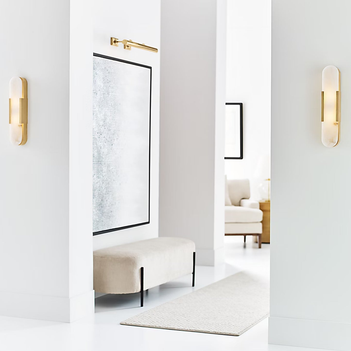 Kelly Wearstler LED Melange Elongated 20" Alabaster Wall Sconce Wall Light Bloomingdales Lighting