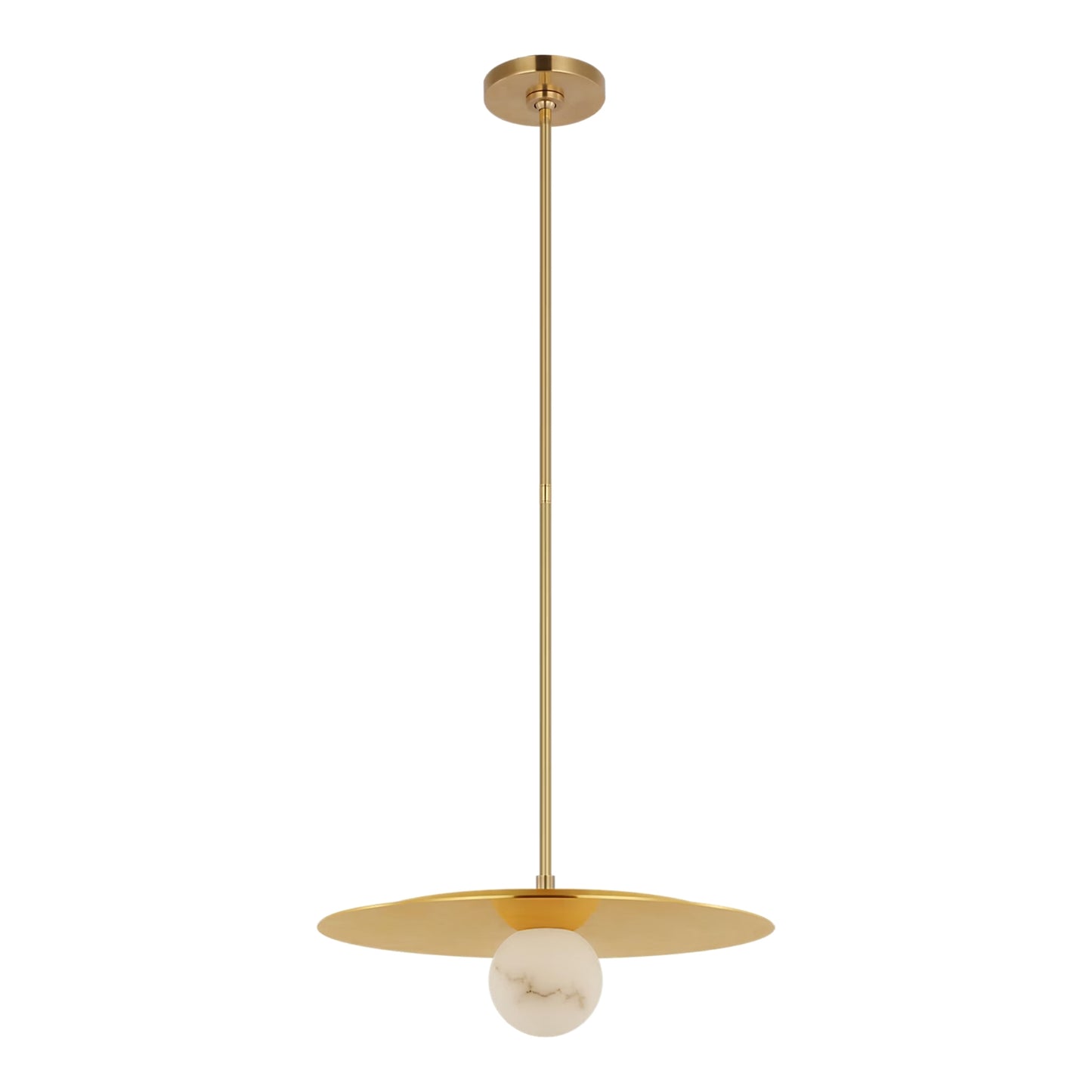 Kelly Wearstler Pertica 18" Alabaster Disc Pendant Light - Mirrored Brass Pendant Light Bloomingdales Lighting