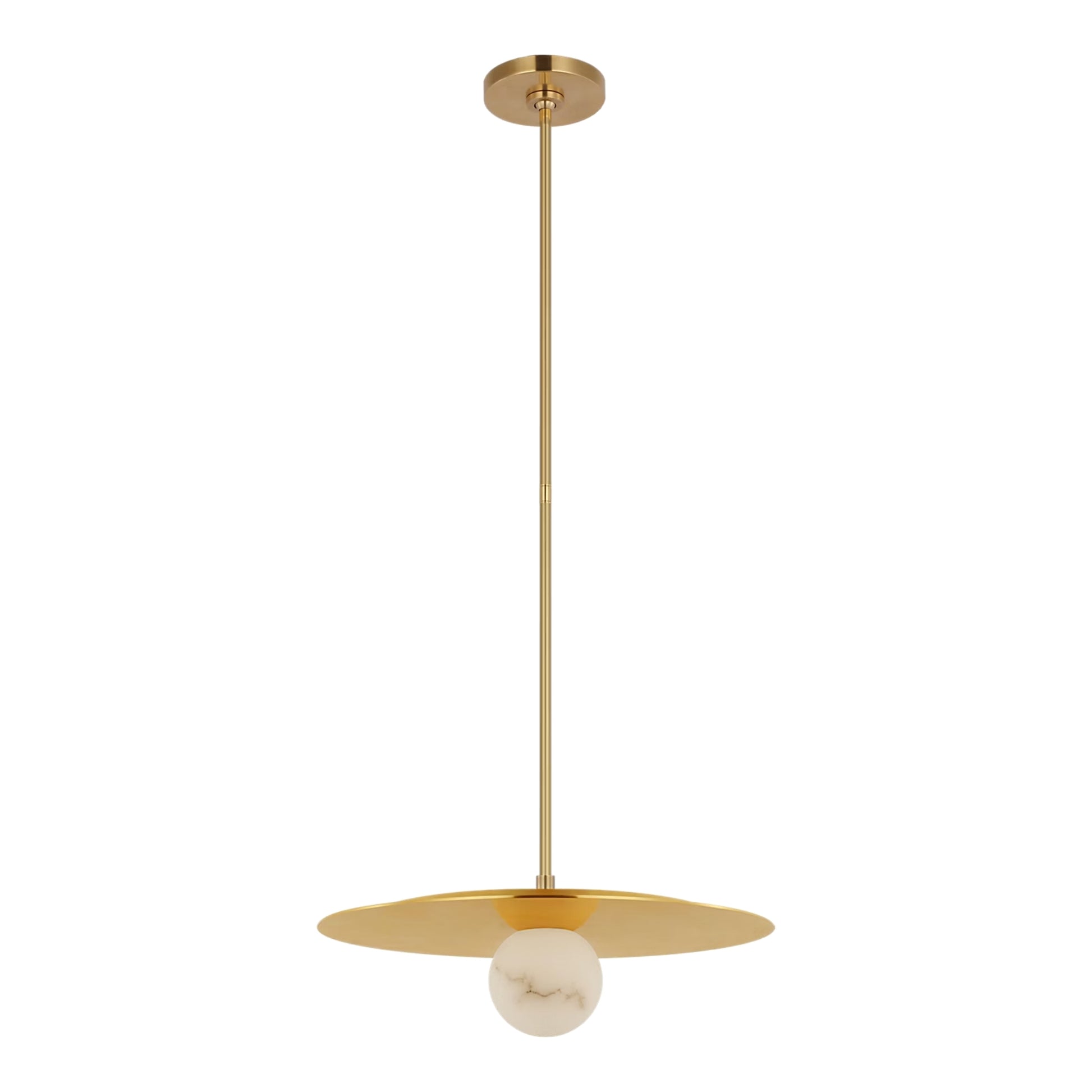 Kelly Wearstler Pertica 18" Alabaster Disc Pendant Light - Mirrored Brass Pendant Light Bloomingdales Lighting