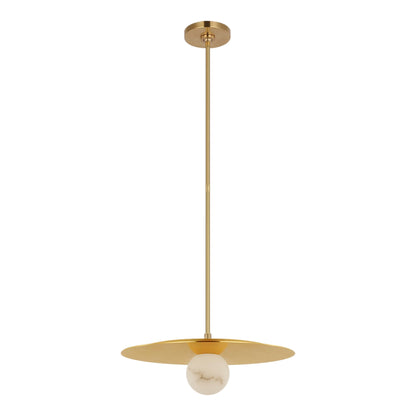 Kelly Wearstler Pertica 18" Alabaster Disc Pendant Light - Mirrored Brass Pendant Light Bloomingdales Lighting