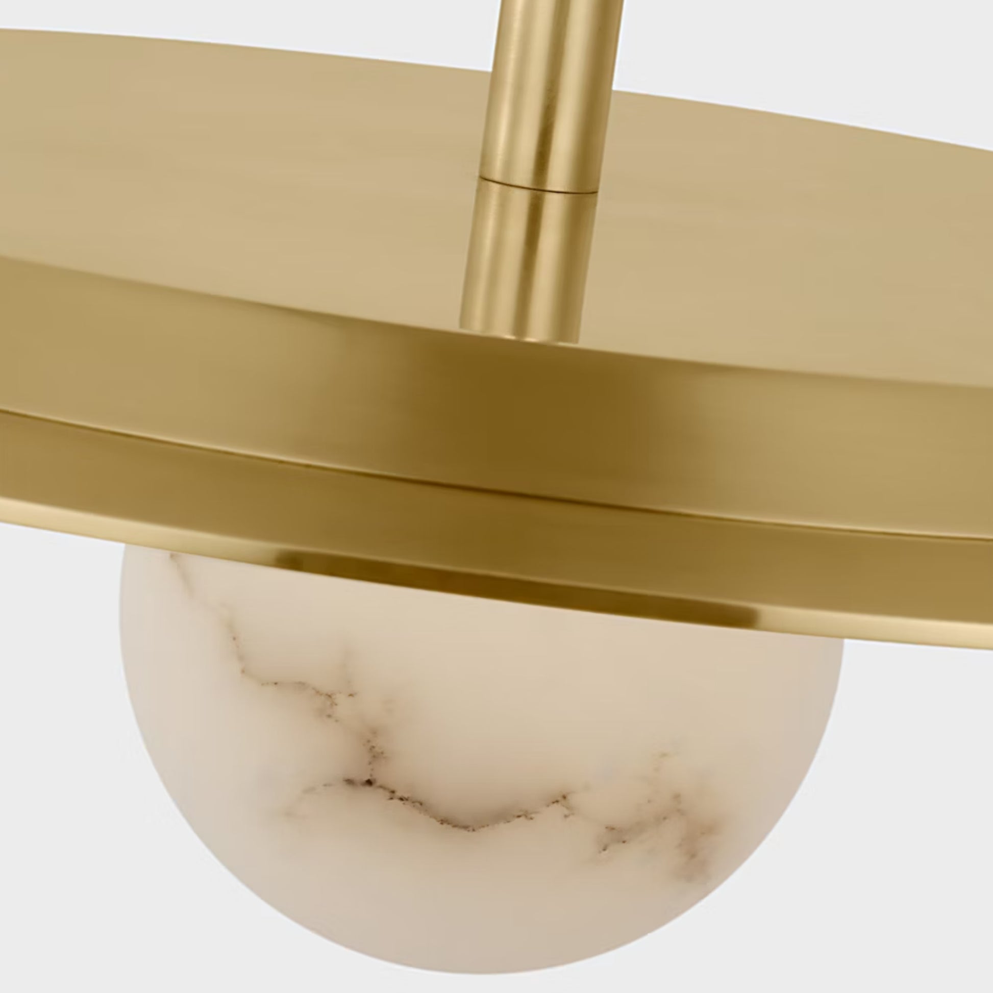 Kelly Wearstler Pertica 18" Alabaster Disc Pendant Light - Mirrored Brass Pendant Light Bloomingdales Lighting