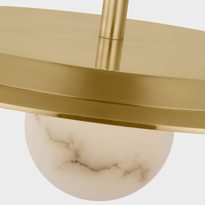 Kelly Wearstler Pertica 18" Alabaster Disc Pendant Light - Mirrored Brass Pendant Light Bloomingdales Lighting