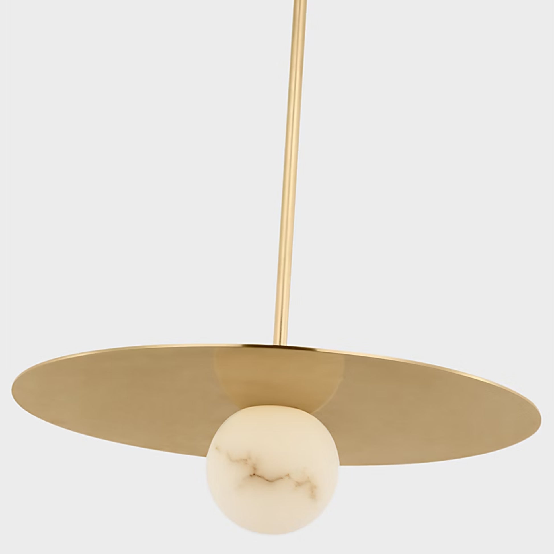 Kelly Wearstler Pertica 18" Alabaster Disc Pendant Light - Mirrored Brass Pendant Light Bloomingdales Lighting