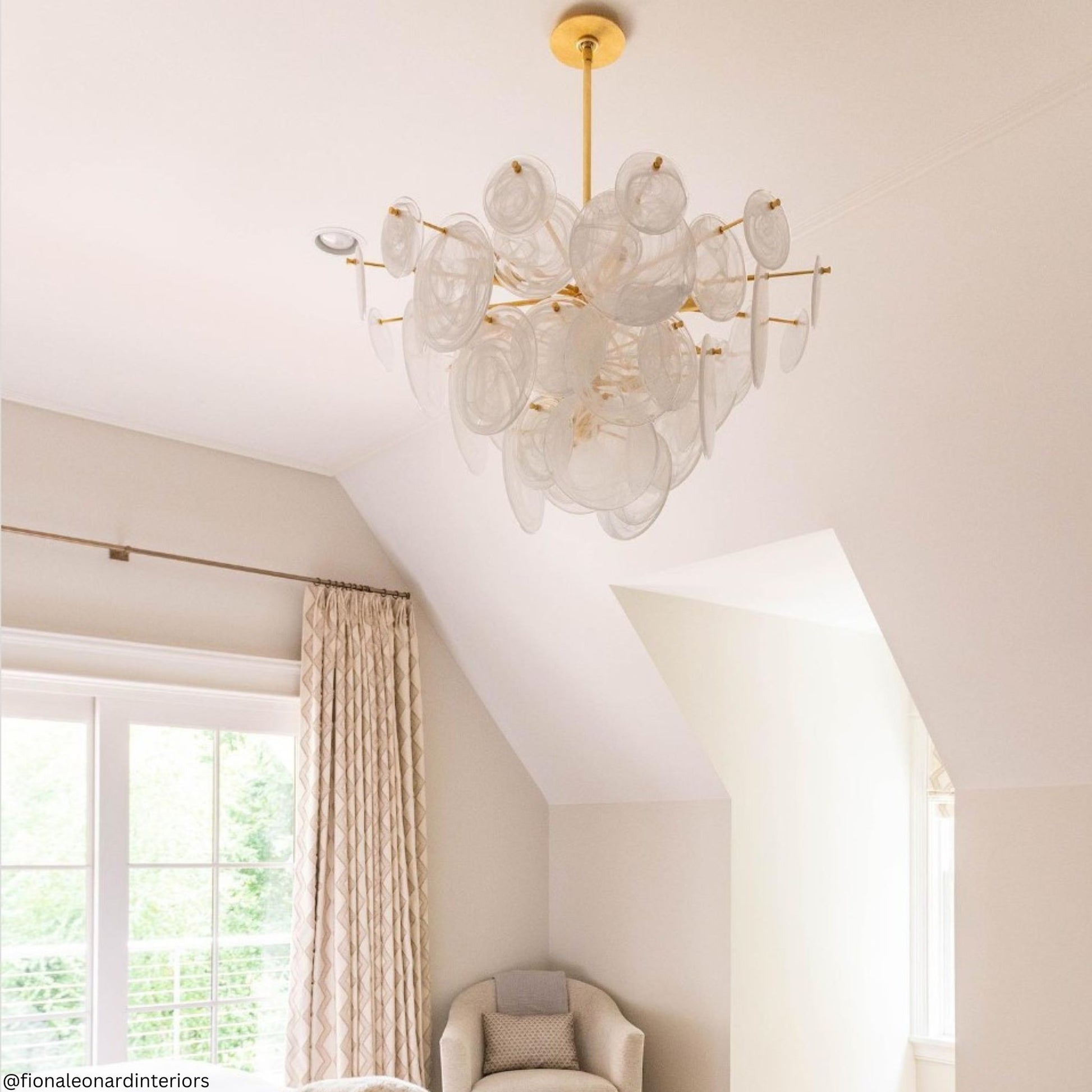 AERIN Loire Gold Large Glass Chandelier Pendant Light Bloomingdales Lighting   