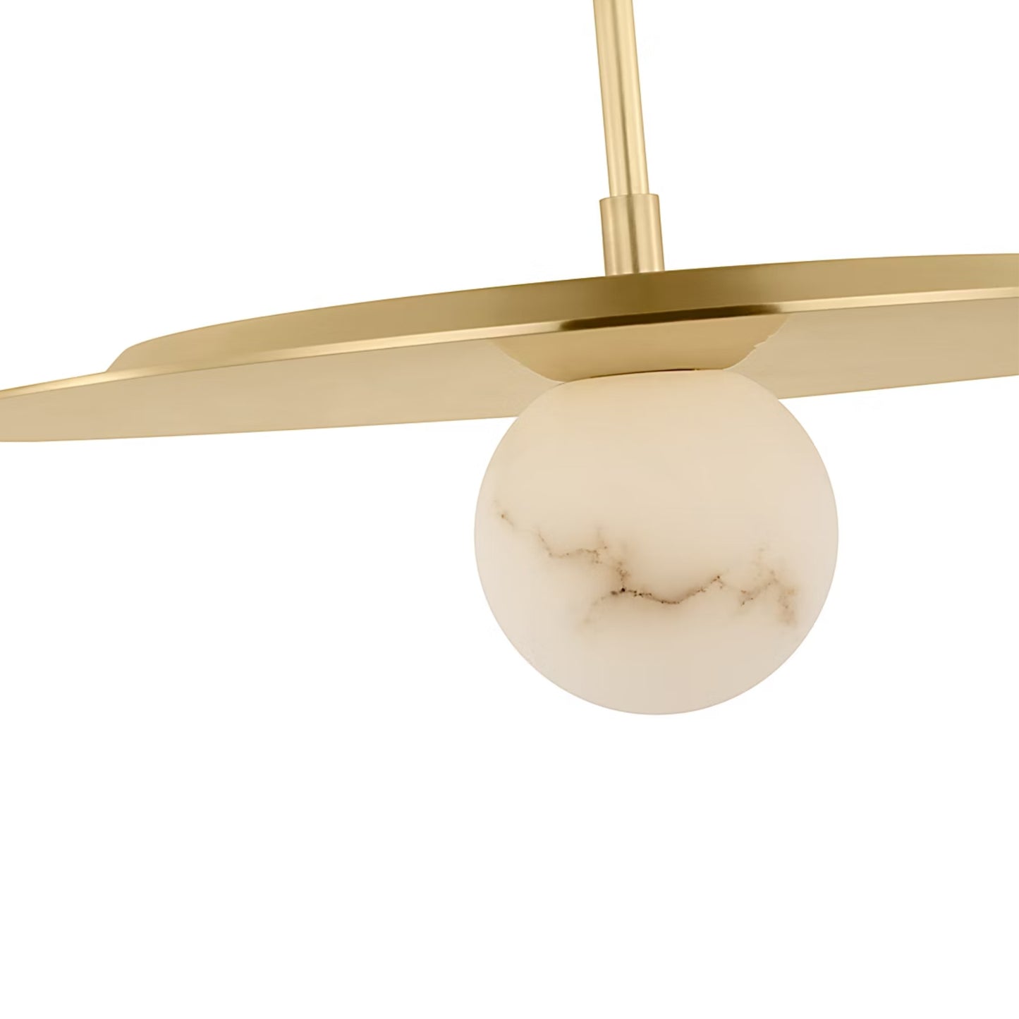 Kelly Wearstler Pertica 18" Alabaster Disc Pendant Light - Mirrored Brass Pendant Light Bloomingdales Lighting