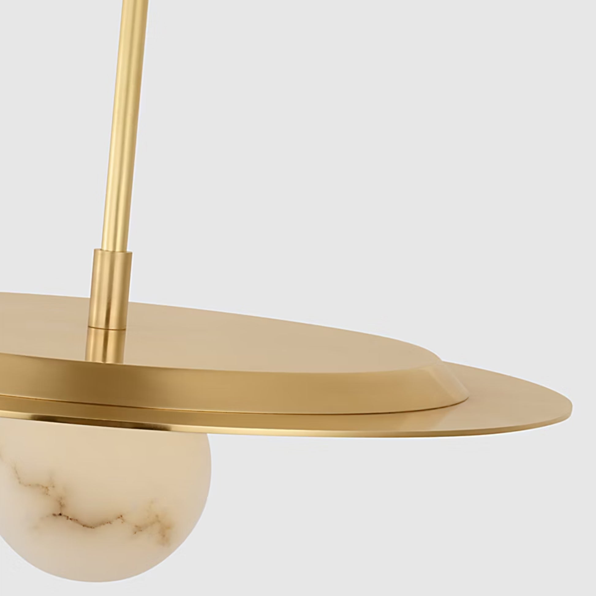 Kelly Wearstler Pertica 18" Alabaster Disc Pendant Light - Mirrored Brass Pendant Light Bloomingdales Lighting