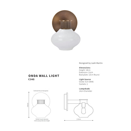 Leah Martin Onda Glass Wall Sconce - Bronze Wall Light Bloomingdales Lighting