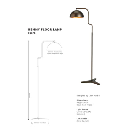 Leah Martin Remmy Floor Lamp - Aged Brass Floor Lamp Bloomingdales Lighting