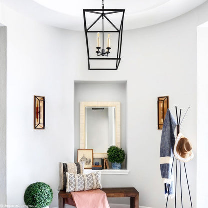 Chapman & Myers Darlana Medium Lantern Light - Aged Iron Pendant Light Bloomingdales Lighting   