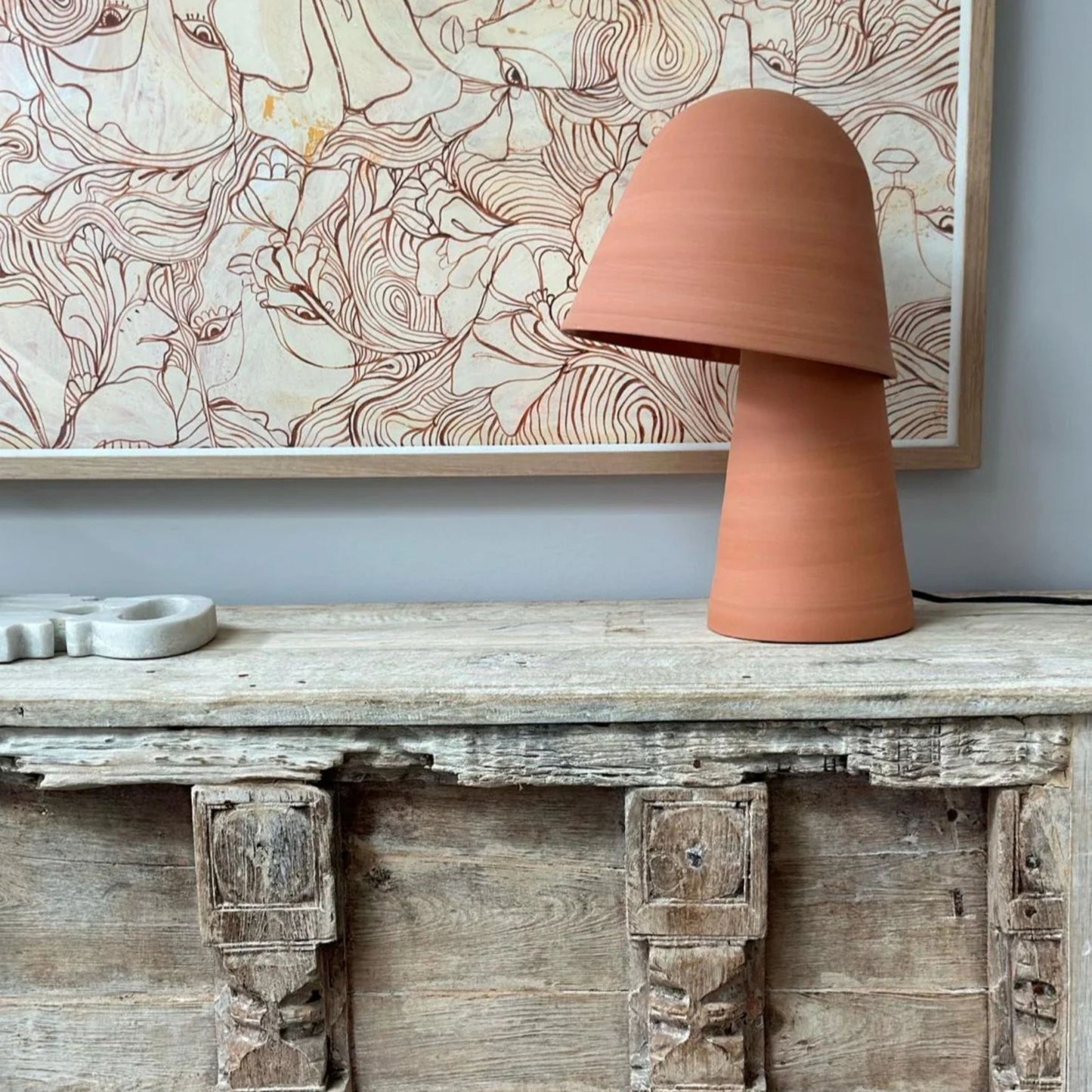 Okina Handmade Clay Table Lamp Table Lamp Klaylife