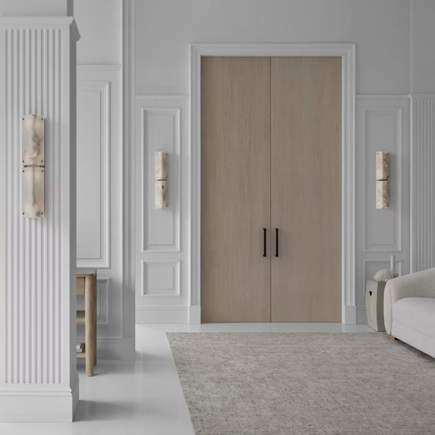 AERIN Clayton 25" Alabaster Wall Sconce - Brass