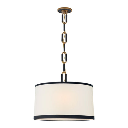 Ralph Lauren Cody Medium Hanging Shade Pendant Light - Brass & Navy Leather Trim
