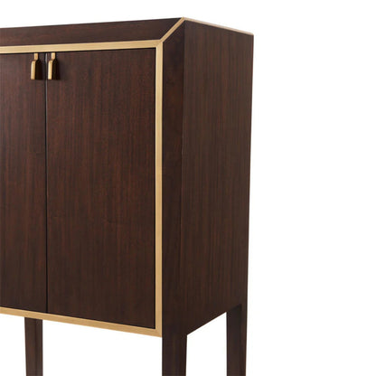 Avenue Montaigne Romeo Mahogany LED Cabinet - Brass Cabinet Bloomingdales