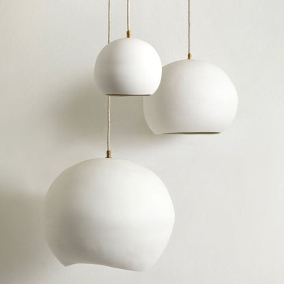 Orb Large Ceramic Pendant Light Pendant Light Studio Enti White Brass