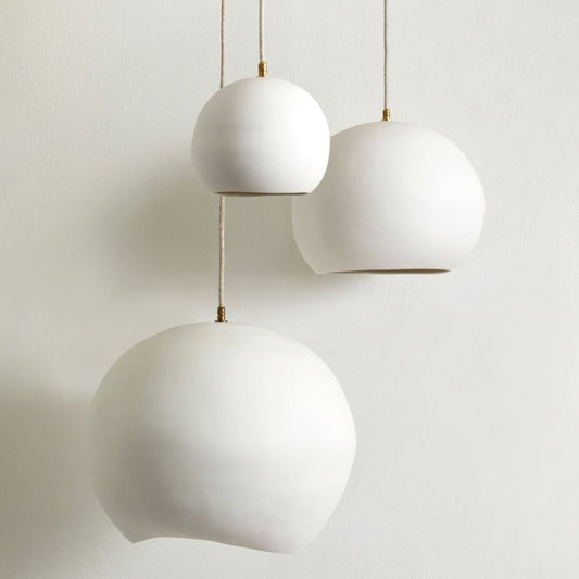 Orb Medium Ceramic Pendant Light Pendant Light Studio Enti White Brass