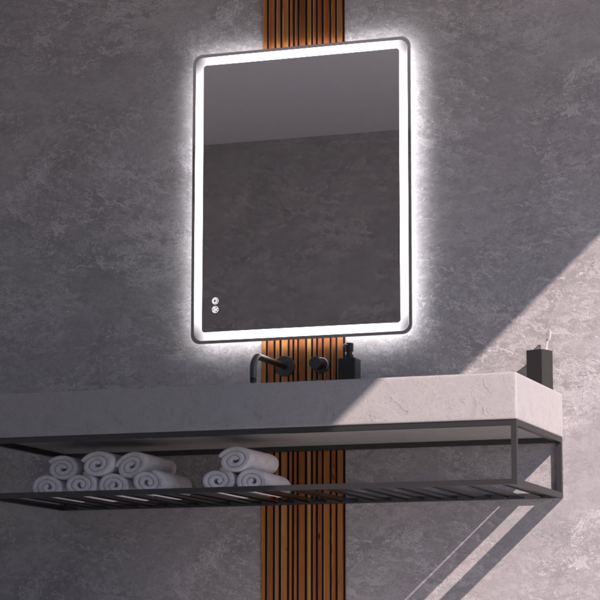 Lume Frameless Rectangular LED Bathroom Mirror Mirror Lumixe