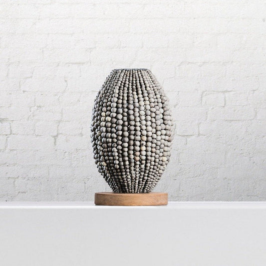 Barrel Handmade Clay Table Lamp Table Lamp Klaylife Grey