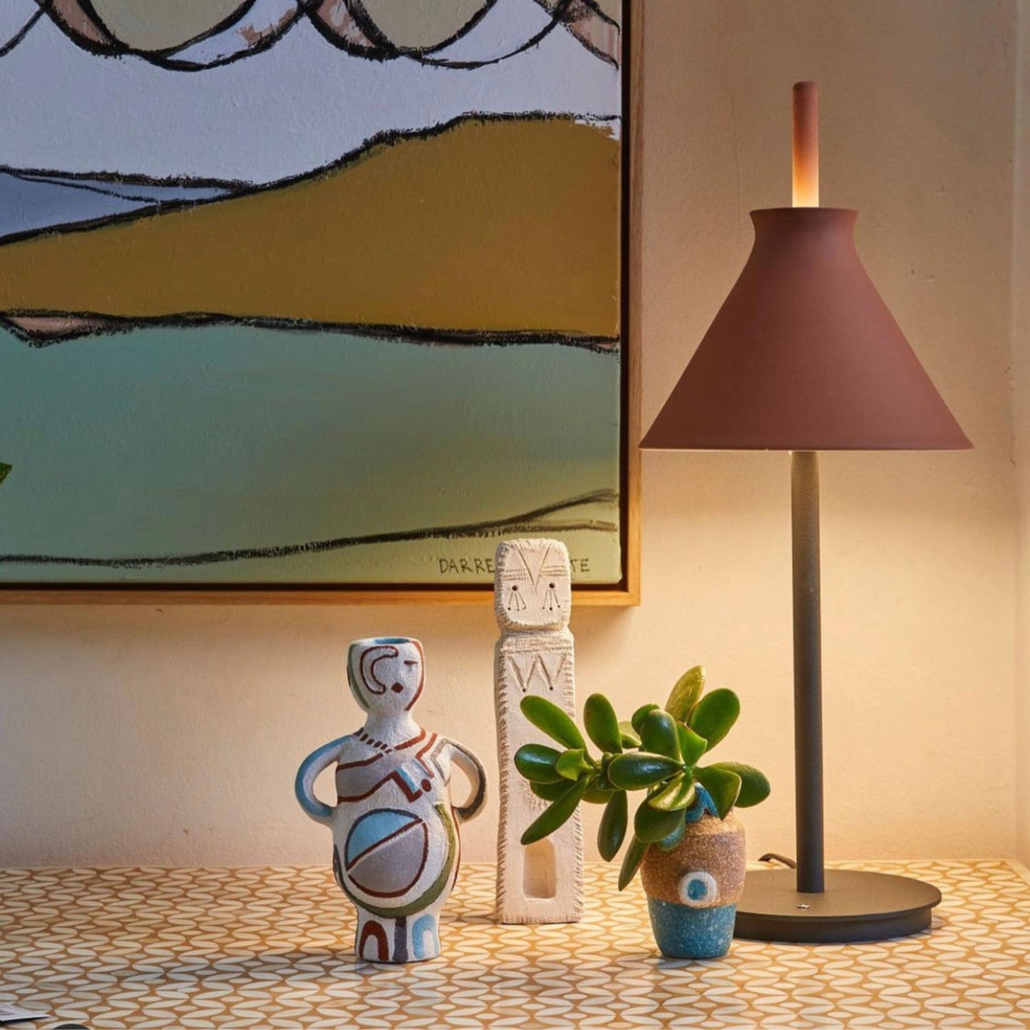 Totana Handmade Clay Table Lamp Table Lamp Klaylife