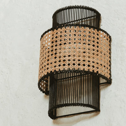 Shanghai Natural Rattan Wall Sconce Wall Light Gypset Cargo